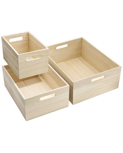 Sorbus Wooden Storage Bins (set Of 3)