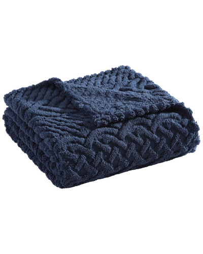 Nautica Declan Sherpa Reversible Throw Blanket In Blue