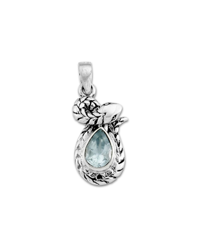 Samuel B. Silver 1.00 Ct. Tw. Blue Topaz Snake Pendant