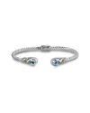 SAMUEL B. SAMUEL B. 18K & SILVER 2.40 CT. TW. BLUE TOPAZ TWISTED CABLE BANGLE BRACELET