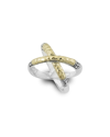 SAMUEL B. SAMUEL B. 18K & SILVER HAMMERED X RING