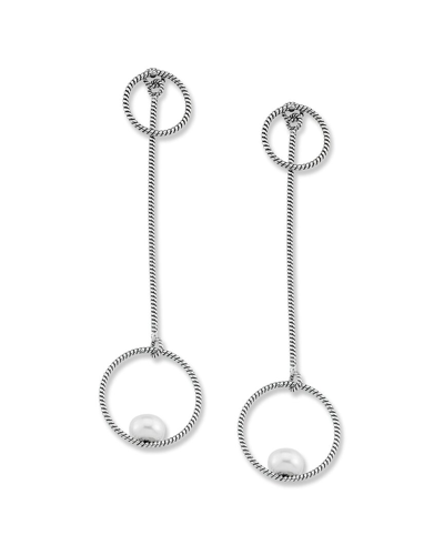 Samuel B. Silver Pearl Drop Earrings In Metallic