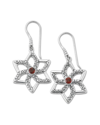 SAMUEL B. SAMUEL B. SILVER 1.20 CT. TW. GARNET FLOWER EARRINGS