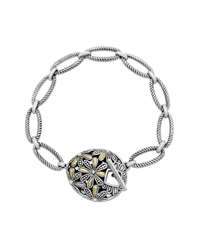 Samuel B. Sterling Silver & 18k Gold Floral Toggle Bracelet In Silver And Gold