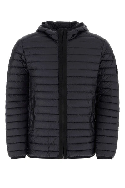 Stone Island Quilted Nylon Lightweight Down Jacket In Black
