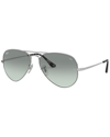 Ray Ban Gradient Metal Aviator Sunglasses In Silver