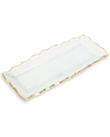 Alice Pazkus 13.75in Glass Oblong Tray With Gold Edge In Gold