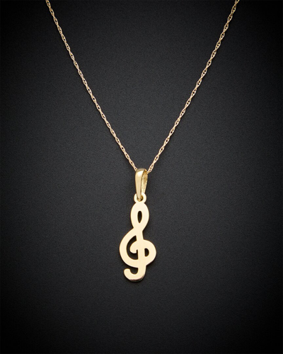 Italian Gold G-clef Pendant Necklace