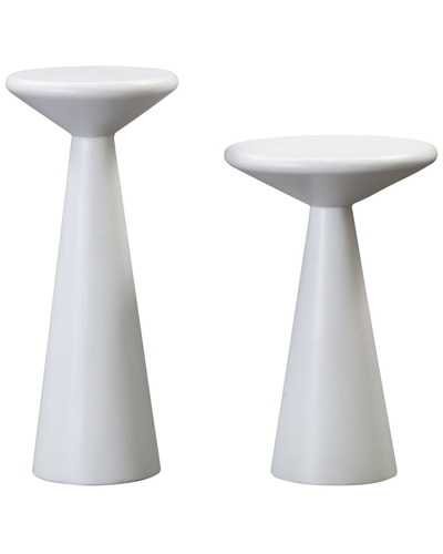 Tov Furniture Gianna Set Of 2 Concrete Accent Tables In White
