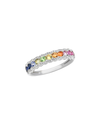 Diana M. Fine Jewelry 14k 0.84 Ct. Tw. Diamond & Sapphire Half-eternity Ring