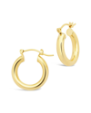 Sterling Forever 14k Gold Plated Small Chunky Tube Hoops