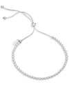 Sterling Forever Rhodium Plated Plated Beaded Slider Bracelet
