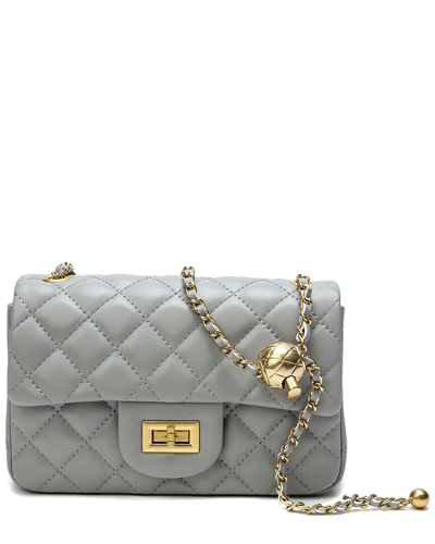 Tiffany & Fred Quilted Leather Crossbody In Grey