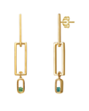 Rachel Glauber 14k Gold Plated Emerald Cubic Zirconia Drop Earrings
