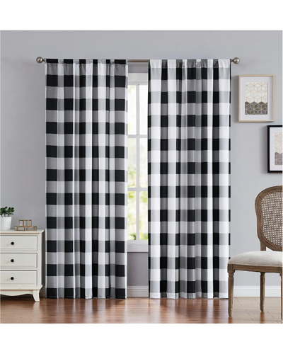 Truly Soft Everyday Buffalo Plaid Black Window Curtain