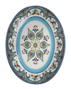 Euro Ceramica Zanzibar Ceramic Artisan Design 16" Oval Serving Platter In Multi