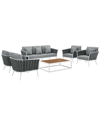 Modway Stance 6-piece Outdoor Patio Sectional Sofa Set In White