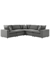 Modway Commix 5-piece Outdoor Patio Sectional Sofa In Charcoal