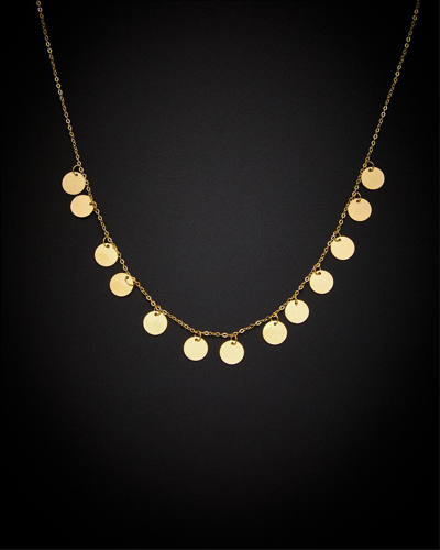 Italian Gold Disc Choker Necklace