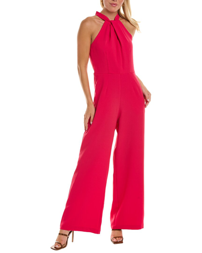 Julia Jordan Twist-front Halter Jumpsuit In Garnet