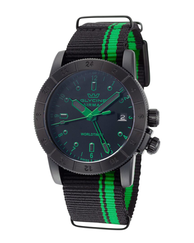 Glycine Airman Worldtimer Watch In Black / Green