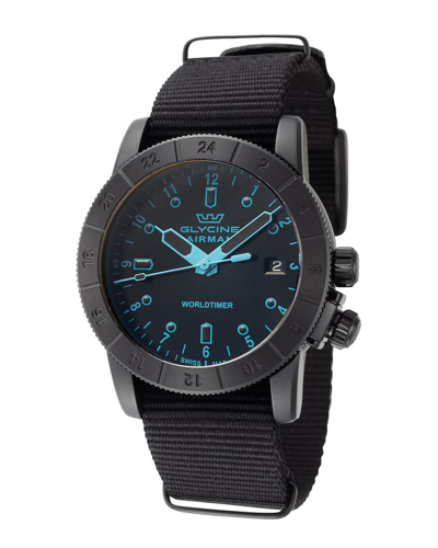 Glycine Airman Worldtimer Watch In Black / Blue