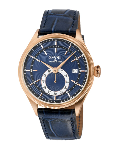 Gevril Empire Automatic Blue Dial Men's Watch 48104 In Blue / Gold Tone / Rose / Rose Gold Tone