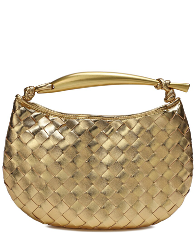 Tiffany & Fred Woven Leather Top Handle Clutch In Gold