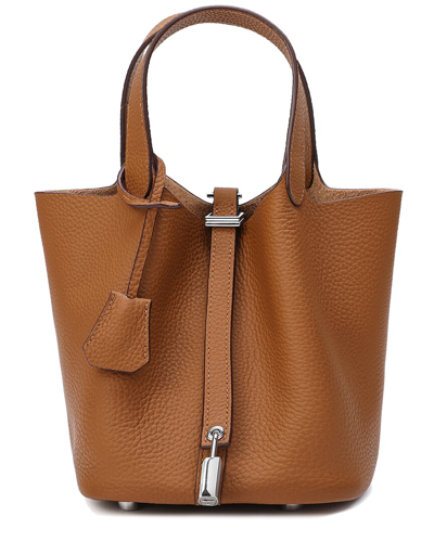Tiffany & Fred Soft Leather Top Handle Bag In Brown