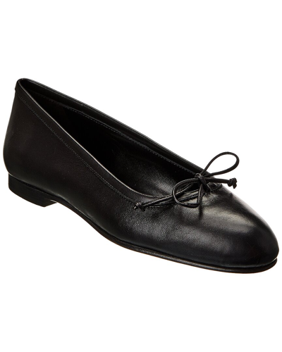 Manolo Blahnik Veralli Leather Flat In Blck0015