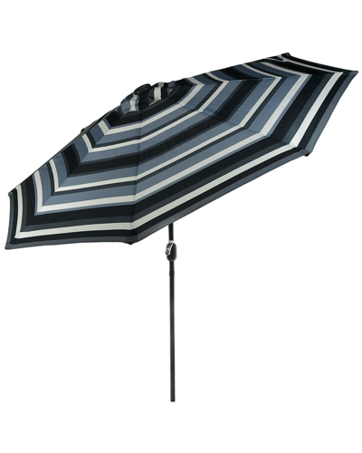 Sunnydaze 9' Aluminum Outdoor Solar Led Lighted Umbrella W/tilt In Grey