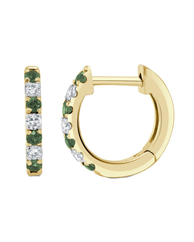 Sabrina Designs 14k 0.20 Ct. Tw. Diamond & Emerald Huggie Earrings