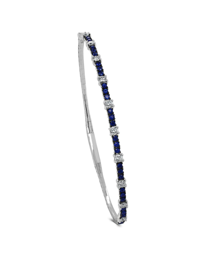 Sabrina Designs 14k 1.12 Ct. Tw. Diamond & Sapphire Flexible Bangle Bracelet