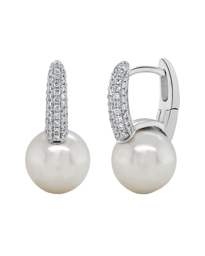 Sabrina Designs 14k 0.35 Ct. Tw. Diamond Pearl Earrings In Metallic