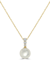 SABRINA DESIGNS SABRINA DESIGNS 14K 0.18 CT. TW. DIAMOND PEARL PENDANT NECKLACE