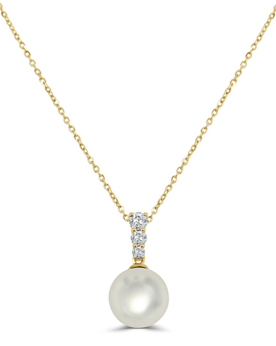 Sabrina Designs 14k 0.18 Ct. Tw. Diamond Pearl Pendant Necklace