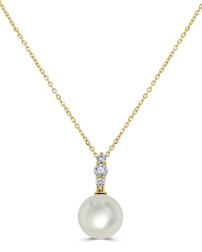 Sabrina Designs 14k 0.16 Ct. Tw. Diamond Pearl Pendant Necklace