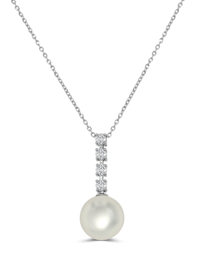 SABRINA DESIGNS SABRINA DESIGNS 14K 0.25 CT. TW. DIAMOND PEARL PENDANT NECKLACE