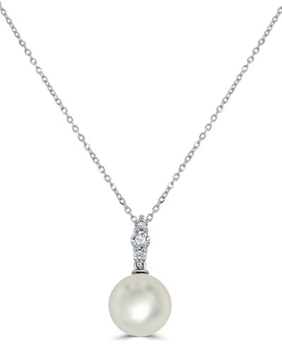 Sabrina Designs 14k 0.16 Ct. Tw. Diamond Pearl Pendant Necklace