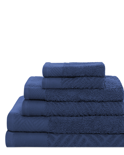Superior Basketweave Jacquard And Solid 6pc Towel Set