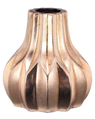 R16 Home Zia Glow Bulb Vase Short In Gold