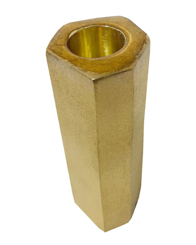 R16 Home Tilted Hexagon Candleholder In Gold
