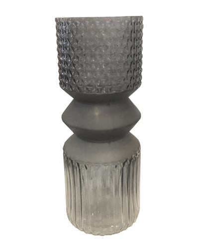 R16 Home 10in Smoked Mallet Vase In Grey
