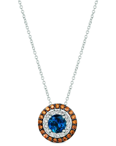 Le Vian ® 14k Vanilla Gold® 1.45 Ct. Tw. Diamond & London Blue Topaz Pendant Necklace