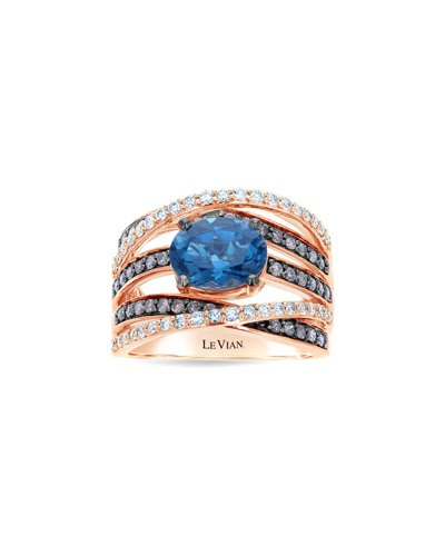 Le Vian ® 14k Strawberry Gold® 2.78 Ct. Tw. Diamond & London Blue Topaz Ring