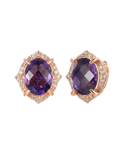 Le Vian 14k Strawberry Gold 5.23 Ct. Tw. Diamond & Dark Amethyst Earrings