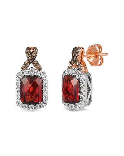 Le Vian 14k Two-tone 4.15 Ct. Tw. Diamond & Garnet Earrings