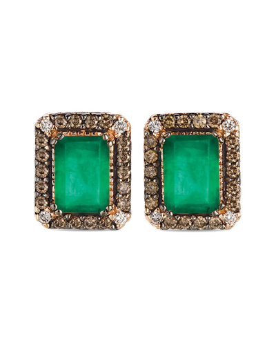 Le Vian ® 14k Strawberry Gold® 1.73 Ct. Tw. Diamond & Emerald Earrings