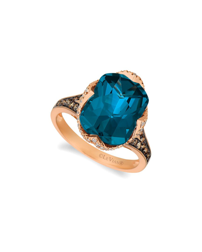 Le Vian ® 14k Strawberry Gold® 7.37 Ct. Tw. Diamond & London Blue Topaz Ring