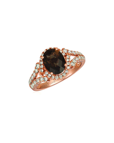 Le Vian ® 14k Strawberry Gold® 2.31 Ct. Tw. Diamond & Smoky Quartz Ring